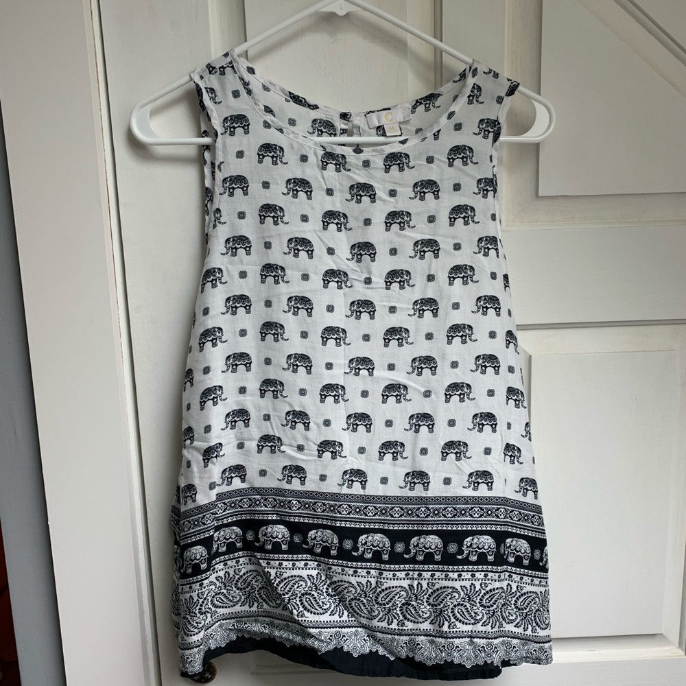 Charming Charlie elephant tank top.